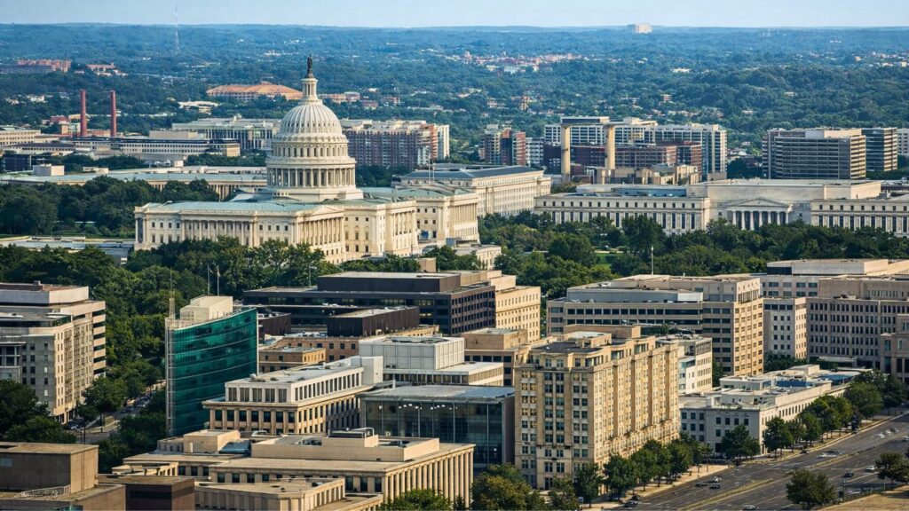 Institutional infrastructure in the District of Columbia reflecting administrative systems and liquidity planning context