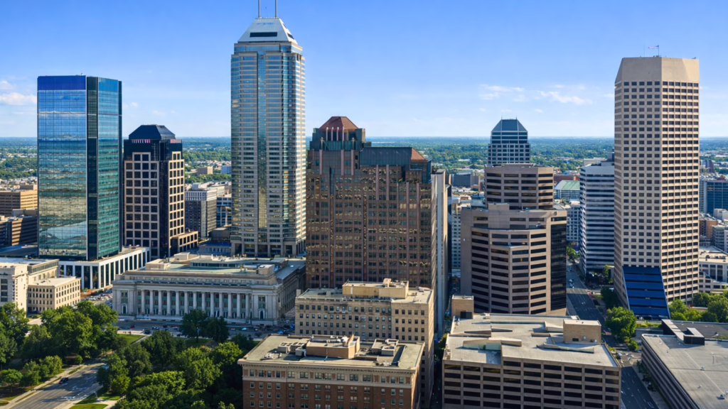 Commercial and logistics infrastructure in Indiana reflecting state-level liquidity planning context