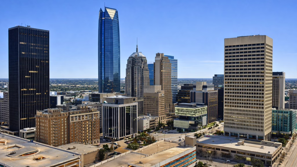 Commercial and institutional infrastructure in Oklahoma reflecting state-level liquidity planning context